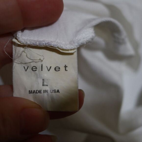 Velvet Silver Embellished Long Sleeve Tee | Vintage 90s Normcore Medium - Picture 12 of 12